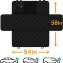 Dog Car Seat Cover for Back Seat with Visual Mesh Window - 100% Waterproof & Scratchproof 600D Oxford Dog Hammock for Car, Truck, SUV - Non-Slip Pet Seat Cover with Side Flaps, Universal Fit (Standard 54" W, Black)
