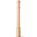 Wonderjune 1 Pcs 56 Inch Red Oak Stair Newel Post with 3 1/2" Post and 4 1/2" Pedestal, Wood Box Newel with Pedestal for Staircase, Plain Style Wood Balusters Interior for Stair Remodeling