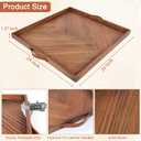 Wooden Serving Tray with Leather Handles, 24x24 in