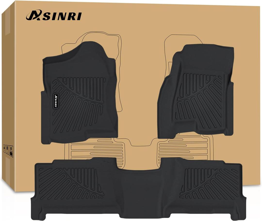Floor Mats for 1999-2007 Chevy Silverado/GMC Sierra 1500/2500 HD Crew Cab3500HD 2001-2007(2007 Fit Classic Body Only),Suburban/Yukon XL/Escalade ESV (2nd Row Bench Seat Only) 2000-2006