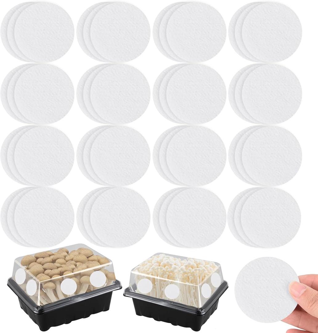 48 Pcs Monotub Adhesive Filter Discs - Synthetic Air Exchange Filters for Mushroom Growing - 2.95" Diameter, 2mm Thick Round Filter Pads for Fruiting Chamber Humidity Control