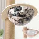 Japard Space Clear Capsule Dome Cover, Cat Hammock, Cat Tree Replacement, Pet Bed with Wooden Frame Holder, 11.6 inches, Kitty Sleeping