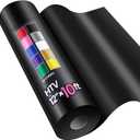 12" x 10ft Heat Transfer Vinyl HTV Rolls Black, Sooez HTV Vinyl for T-Shirt, Iron on Vinyl, Easy to Cut & Weed for DIY Heat Vinyl Design