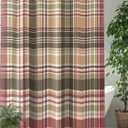 Shower Curtain, Fall Farmhouse Retro Brown and Pink Plaid Buffalo Washable Shower Curtain with Hooks Bath Decor Fabric Shower Curtains for Bathroom, Hotel, Stalls, Bathtubs, 72x78 in
