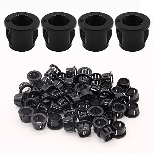 Auvotuis 1/2 Inch Round Snap Bushing Black Nylon Snap in Cable Hose Bushing Grommet Protector