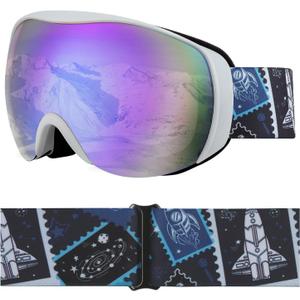OTG Kids Ski Goggles Kids Snowboard Goggles for Boys Girls Toddler Youth Kid Snow Goggles Anti-Fog UV400 Protection (Airplane - Vlt 17.64%)