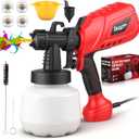 Electric Paint Sprayer HVLP 750W Paint Gun, 40.58 Oz Detachable Container, 4 Nozzles 3 Spray Patterns & Adjustable Flow Control, for House Painting Furniture Cabinet Fence Wall Door