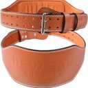 Leather Weight Lifting Belt, 4& 6Padded Lumbar Back Support, 10 Adjustable Holes, Gym Weight Belt Ideal for Deadlift, Powerlifting, Bodybuilding and Squat