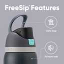 Owala FreeSip Insulated Stainless Steel Water Bottle with Straw for Sports, Travel, and School BPA-Free Sports Water Bottle, 40 oz, Foggy Tide
