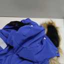 PINA Small Dog Coats - Waterproof Winter Jacket with Flannel Lining, Faux Fur Hood & Pocket (L(Chest 21.6"), Blue)