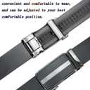 Ratchet Belt for Men - Mens Belt Leather 1 3/8" for Casual Jeans - Micro Adjustable Belt Fit Everywhere (Middle Stripe - Black)