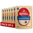 Royal White Basmati Rice - Ready to Heat Rice - 8.5 oz Microwavable Pouch (Pack of 6) Exp:09/28/27