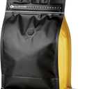 Coffee Bags with Valve(60pcs,8oz,0.5lb) Vented Coffee Beans Packaging Bags High Barrier Aluminumed Foil Flat Bottom Heat Sealed Side Zipper Resealable Storage Bag for Home or Business（Black+Gold）