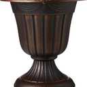 Arcadia Garden Products PL20CP Classic Traditional Plastic Urn Planter Indoor/Outdoor 10" x 12", Brushed Copper, Size: 10" x 12"