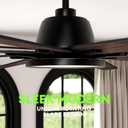 Nuoqiso 84 Inch Black Ceiling Fans with Lights, Reversible Quiet DC Motor, Modern Ceiling Fan with Light and Remote Control, Energy Efficient Indoor/Outdoor Use, Matte Black