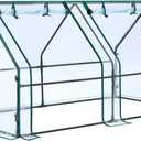 Ohuhu Portable Mini Greenhouse, 71"x36"x36" Greenhouses for Outdoors with Dual Large Zipper Doors & Ground Stakes, Waterproof & UV Protected Plastic Green House for Outside Garden Patio Transparent