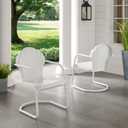 Crosley Furniture Tulip 2-Piece Patio Chair Set Retro Metal Patio Seating for Deck, Porch, Backyard, White, 
Product Dimensions	24.5"D x 20.5"W x 32.88"H
Item Weight	17.6 pounds