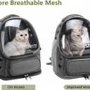 Cawypety Cat Backpack Carrier, Breathable Cat Carrier Large Space Bubble Pet Backpack for Kitty Small Dog up to 12lbs, Transparent & Foldable Pet Carrier for Travel Hiking
