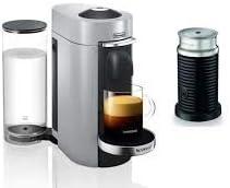 NESPRESSO VERTUOPLUS DELUXE COFFEE AND ESPRESSO MACHINE BY DE'LONGHI WITH AEROCINNO, SILVER - ENV155SAE