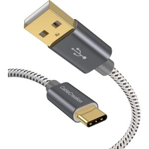 CableCreation [2-Pack USB C Cable Short 0.8FT, USB C to USB A Fast Charging USB A to USB C for Power Bank, iPad Pro, Galaxy S23, iPhone 15/16,Android Auto/Cellphone,CarPlay 25cm Gray