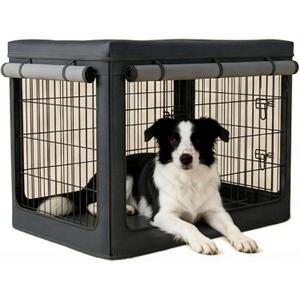 Dog Crate Cover, Fits Most 36-inch Dog Crates, with Detachable Top & Breathable Mesh,1680D Waterproof Oxford Cloth (More Durable and Heavy Duty), Waterproof Dog Kennel Cover, Black