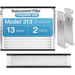 2 Pack 313 Replacement Air Filter, 20 x20 x4 Inches, MERV 13 Furnace