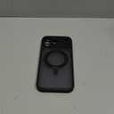 CANSHN 360 Spin Magnetic Stand for iPhone 17 Pro Max Case with Camera Control [Full Camera Protection] [Compatible with Magsafe] Translucent Matte Shockproof Protective Phone Cover 6.9" - Black