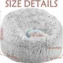 Plush Faux Fur Bean Bag Chairs, Memory Foam Filled Sofa Chair Shape Bean Bag for Adults/Teens/Kids, Ultra-Soft Lazy Sofa for Living Room Bedroom College Dorm, Grey