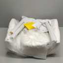 KCC Furry Desk Chair, Mid-Century Modern Accent Comfy Armchair with Faux Fur for Teen Girls, Wood Look Metal Legs Living Dining Room, Home Vanity Makeup Office No Wheel, White. (1 PC)