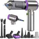 Car Vacuum Portable Cordless, 22000PA High Power handheld Vacuum Cleaner with Brushless Motor,11 in 1 Mini Hand Held Vacuum Cordless Rechargeable Air Duster/Blower/Pump for Car, Home, Pet, Office (Sliver)