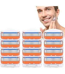 24Pcs Premium Razor Blades for Men compatible gillette fusion 5 blades refills -5-Layer Stainless Steel Refills Compatible with Fusion 5 Style Razors,Smooth Shaving Replacement Cartridges Value Pac