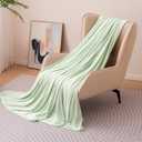 Amazon Basics Cooling Blanket for Hot Sleepers, Reversible Lightweight Thin Throw Blanket for Bed, Couch and Sofa, Twin XL (60" x 90"), Aloe Green