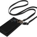 Keallce Case for Samsung Galaxy S24 Ultra 6.8'' Crossbody Wallet Case Galaxy S24 Ultra 5G with RFID Blocking Card Holder, 360?Stand Ring Flip Leather Cover Strap Women for Samsung S24 Ultra Black