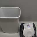 Superio Small 2.5 Gallon Plastic Trash Can with Swing Top Lid, Waste Bin for Under Desk, Office, Bedroom, Bathroom- 10 Qt, Beige/Brown (SmokeWhite/Grey)