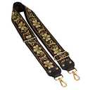 Adjustable Replacement Crossbody Strap Purse Guitar Style Jacquard Woven Embroidered Handbag Straps (Vintage Flower)
