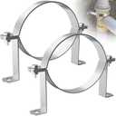 6 Inch B Vent Wall Strap Round Gas Vent Pipe Strap Adjustable Wall Strap Round Gas Vent Pipe Strap for Metal Pipes, Plastic Ventilation Pipes, Chimney Pipes, Drainage Pipes (2 Pcs)