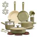 CAROTE 21pcs Cookware Set Nonstick Pots and Pans Set, Ceramic Cookware Set Induction Cookware, Non toxic Healthy Non Stick Kitchen Cooking Set, PFAS PTFE Free