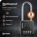 2.76 in Long Shackle Combination Locks for Outdoor & Indoor | Heavy Duty, Weatherproof, 4-Digit Security | Padlocks for Gates, Fences, Sheds, Lockers, Storage | 2-Pack, Black