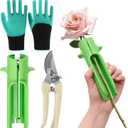 Rose Thorn Removal Kit:Rose Thorn Stripper Tool & Shears Scissor & Gardening Gloves,Flower Arrengement, Florist Supplies,Tape Craft Decoration Pins Set for Wedding Bouquets Making