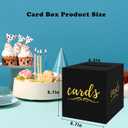 sunepany Black and Gold Gift Card Box for Party Wedding Funeral Birthday Bridal & Baby Shower Retirements Anniversaries, Graduation Card Holder Cardboard Raffle Ticket Voting Ballot with Slot