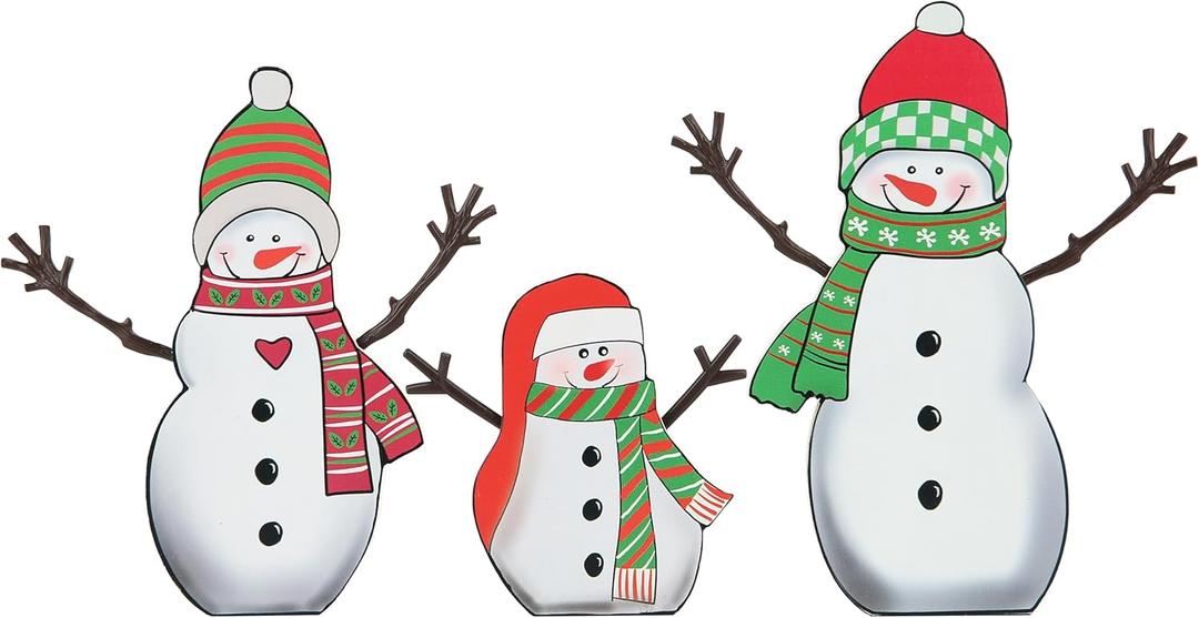 CYNOSA 3Pcs Snowman Table Signs Christmas Decorations for Home Christmas Decor Winter Rustic Wooden Snowman Tabletop Centerpieces Block Signs Decorations for Xmas Holiday Party Indoor Home Decor