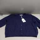 IECCP Cardigan Sweaters for Women Short Sleeve Lightweight Open Front Crochet Knit Shrugs 2025 Womens Fashion (Medium, Navy Blue)