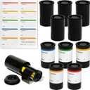 35mm Film Negative Canisters with Caps 10pcs Film Storage Canister Comes with 10 Labels to Record the Subject of the Negatives