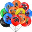 Aoriher 36 Pieces Multicolors Dirt Bike Balloon Decorations, 12 Inches Motocross Birthday Party Supplies for Boys and Girls, Unisex