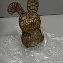 Thiccywoov Rattan Bunny with Bow Easter Decor 12" Table Rabbit Easter Decorations Spring Bunnies Decoration Statue Figurine Rattan Bunny Decor for Home Farmhouse Table Kitchen (Flax)