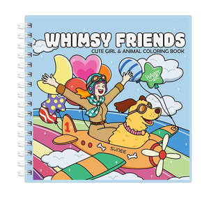 Whimsy Friends Adult Coloring Book for Relaxation - Gentle Symbiosis of Human and Animal Soothing Coloring Books for Adults Relaxation - Perfect Stress-Relieving Gift for Women 2 Pack