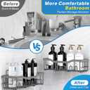 EUDELE 5-Pack Rustproof Stainless Steel Shower Caddy No Drill Adhesive Bathroom Organizer with Large Capacity, Spacious Shower Shelves for Inside Shower, Kitchen & Home Decor Storage-XL Size