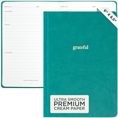 Ink+Volt Daily Gratitude Journal for Women & Men, Original Design with Inspirational Quotes, Grateful Journal for Happiness, Mindfulness, Affirmations & Reflection - 6x8.5 in, Peacock