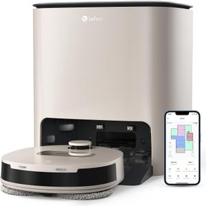 Lefant T1 Self-Cleaning Robot Mop, Smart Mapping Lidar dToF Sensors, No-Go Carpet, 5L Large Water Tank, 40Hot Air Washing and Drying Mop, Compatible with Alexa, Ideal for Multiple Rooms