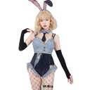 NSPSTT Blue Bunny Costume Bunny Suit Cosplay Woman Denim Suit, Size M